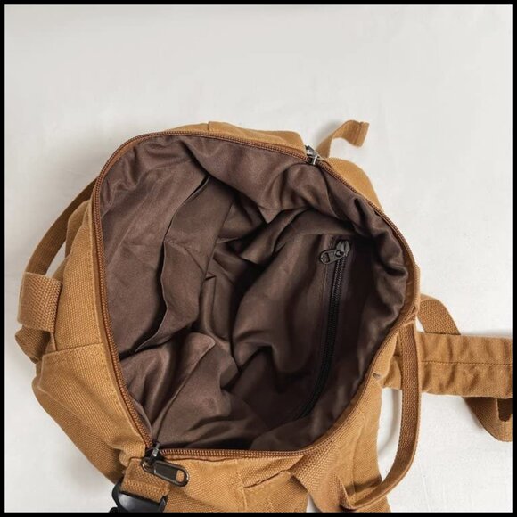 Boho Canvas Backpack Vintage Daypack Grunge Aesthetic Y2K Retro Casual Travel